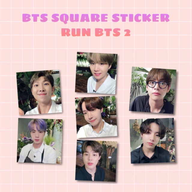 [kstuffind] BTS Square Sticker Run BTS 2 Sticker Kpop Murah Stiker Murah