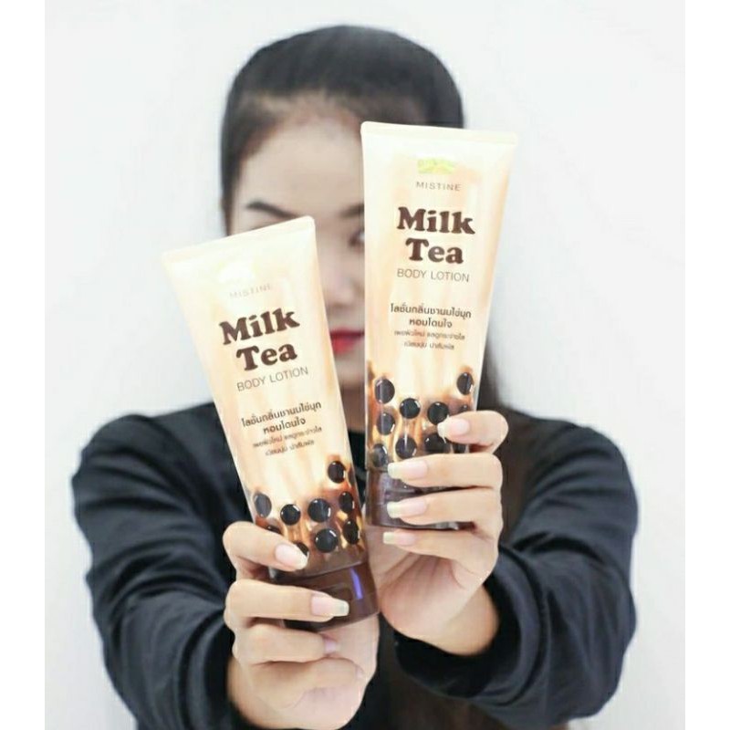 BEST SELLER Milk Tea Body Lotion by Mistine 100% ampuh mencerahkan kulit cocok untuk cuaca tropis