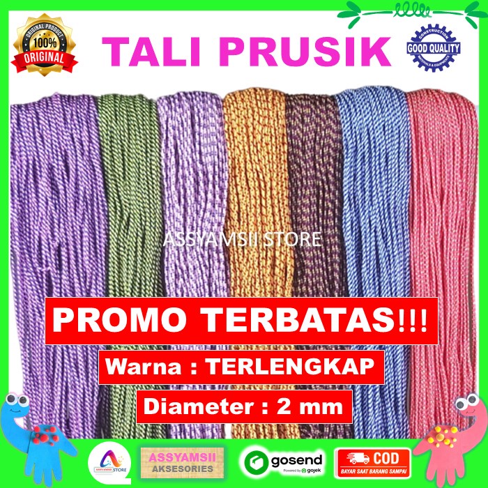 Tali Prusik Kecil Paracord Motif Terbaru Murah Gelang Strap Masker Kalung Tenda Aksesoris Tas Dompet