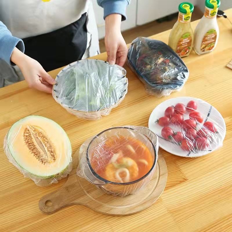 Plastik Wrapping Sekali Pakai Isi 100 pcs Pembungkus Makanan Transparan / Shower Cup Plastik Penutup Kepala