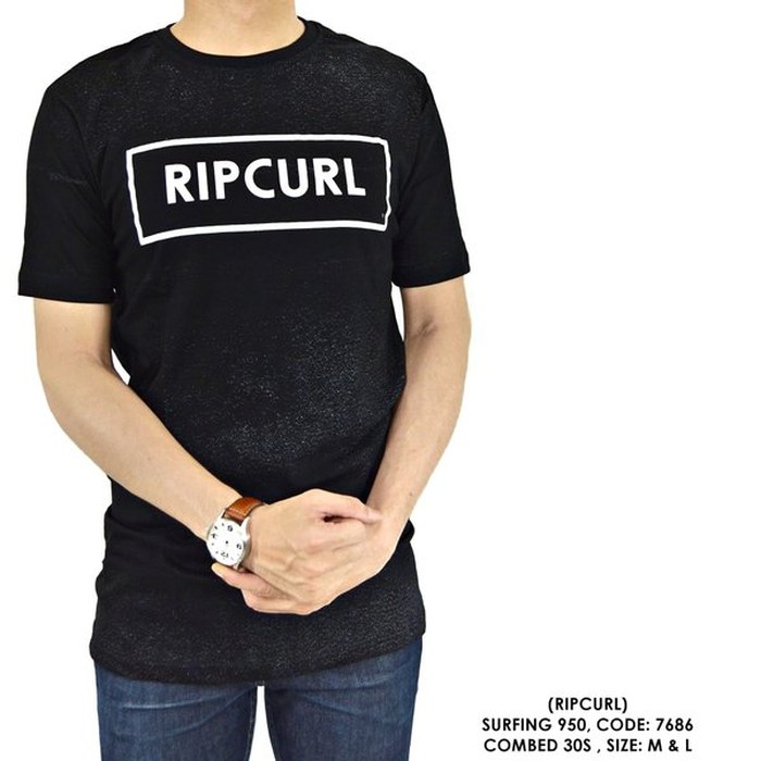 Kaos Baju Obral Combed 30s Distro Ripcurl Kotak Polos Custom Rip Curl