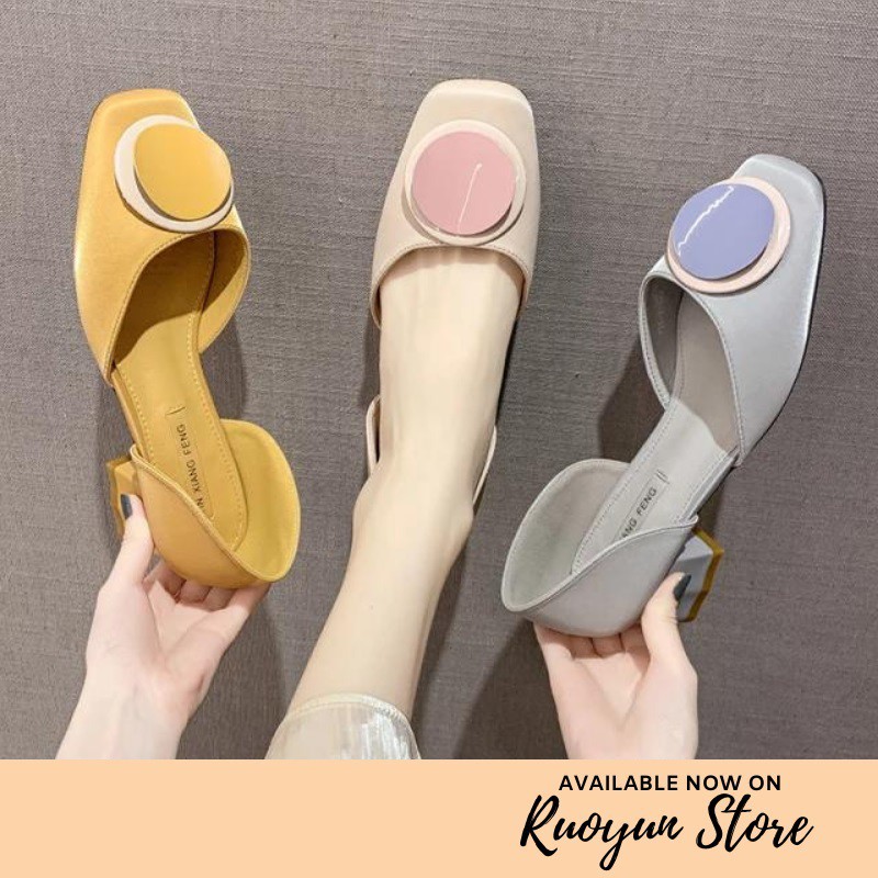 RYS - Jasmine Bundle Sepatu Hak Tebal Fashion Korea Gaya Casual - Ori Import