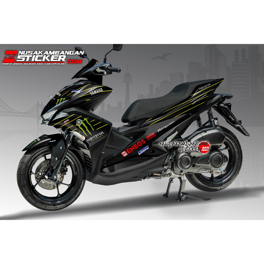 Decal Stiker aerox - MONSTER MOTO GP 2019 HITAM