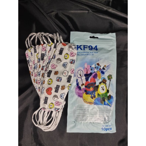 Masker KF94 Anak Motif BTS 1Pack isi 10pcs