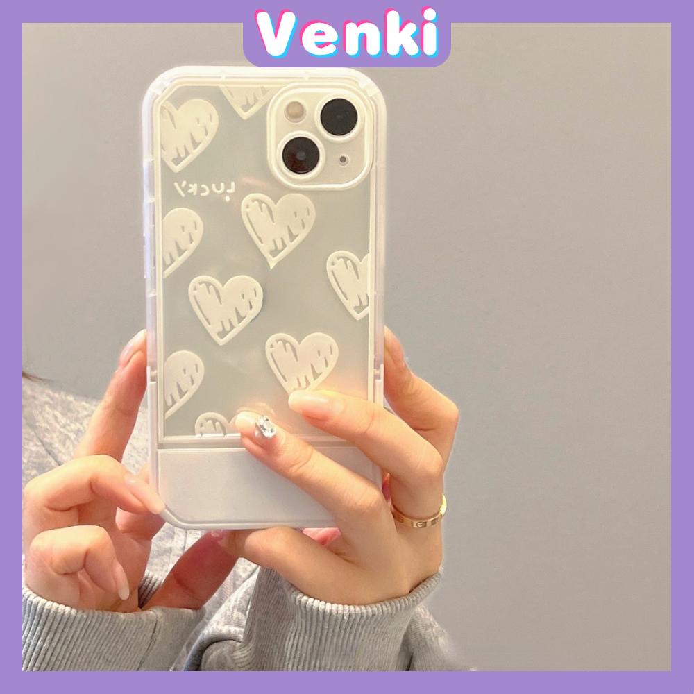 iPhone Case Silicone Soft Case Clear Case Folding Stand Shockproof Protection Camera Love Simple Cute Compatible For iPhone 11 iPhone 13 Pro Max iPhone 12 Pro Max iPhone 7Plus xr