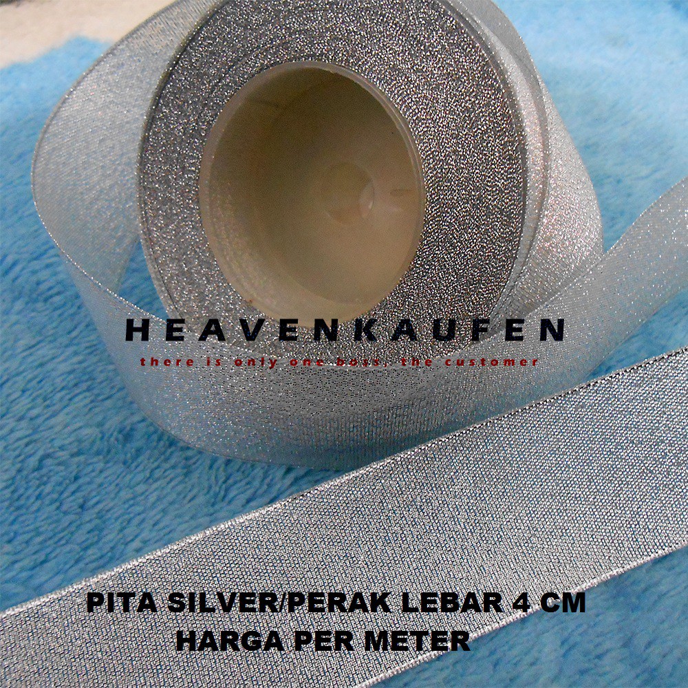 Pita Silver / Perak Lebar 4 cm Murah Harga Per Meter