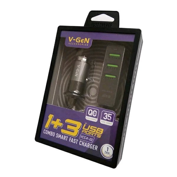 Saver/CHARGER MOBIL Vgen VCC4-01 4 port Usb