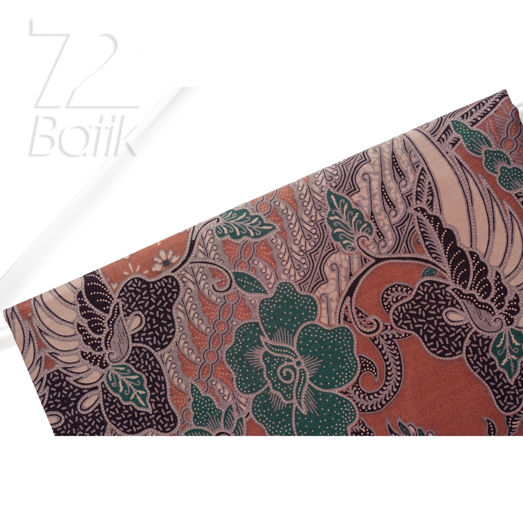 KAIN BATIK PREMIUM Bahan Katun Motif Kembang Sayap Warna Coklat 721670 Cap 72 Jarik Jarit Samping Kebat Panjang Batik Katun Modern Premium Bahan Seragam Batik Pernikahan Kantor Keluarga Murah Kamen Jadi Batik Bali Lembaran