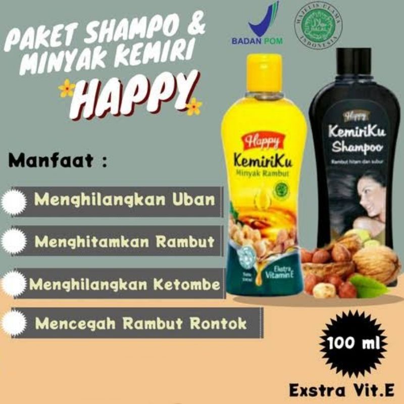 Paket Hemat Shampoo Kemiriku + Vit E 100ml