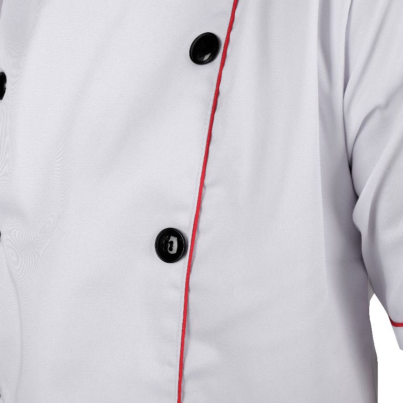 Baju Koki Chef Jacket Lengan Pendek Pria Wanita Model Cangi Bahan Drill