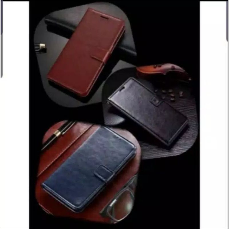 Flip Wallet Realme 6, Realme 6 Pro Leather case Flip Cover Standing Dompet