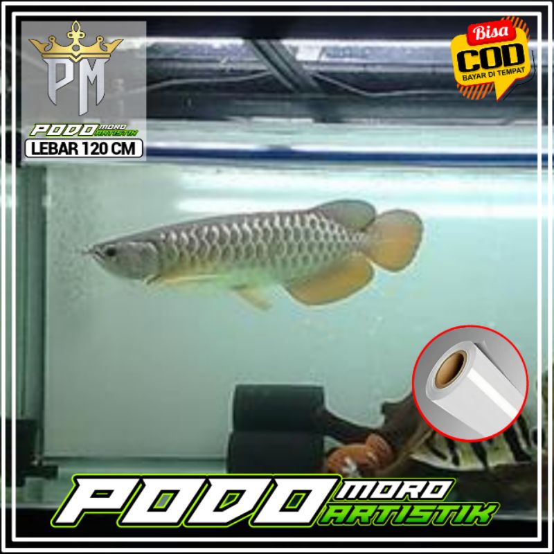 STIKER BACKGROUND AQUARIUM / STICKER AKUARIUM PUTIH POLOS