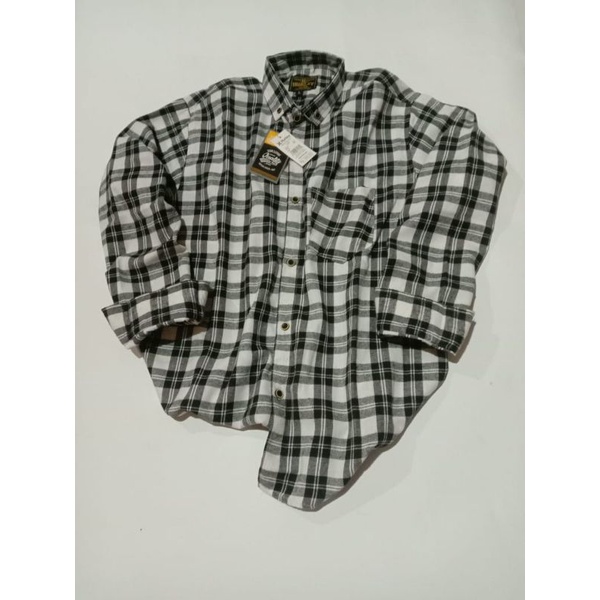 Kemeja flanel pria lengan panjang atasan wanita import kemeja flanel baju wanita terbaru kekinian-F1
