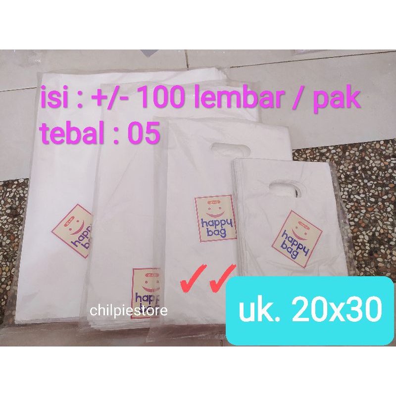 (isi 100) Plastik Plong Putih 20 / Plastik oval putih 20x30 / Plastik Plong HD Plastik Putih Oval