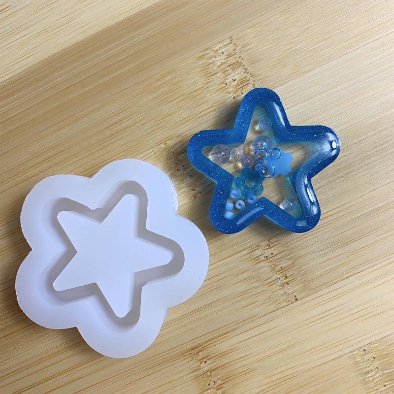 Siy Cetakan Epoxy Resin Bentuk Bintang Bahan Silikon Untuk Dekorasi Gantungan Kunci Diy