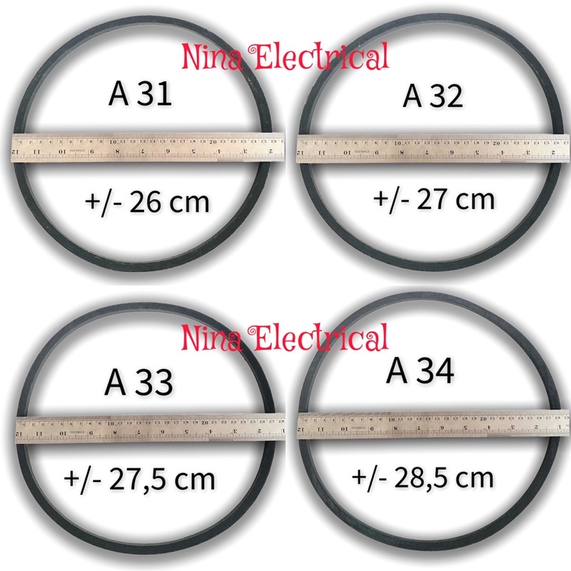 Van Belt Mesin Cuci Tipe A19-A34 / A23,5-A33,5 /KARET BELT MESIN CUCI