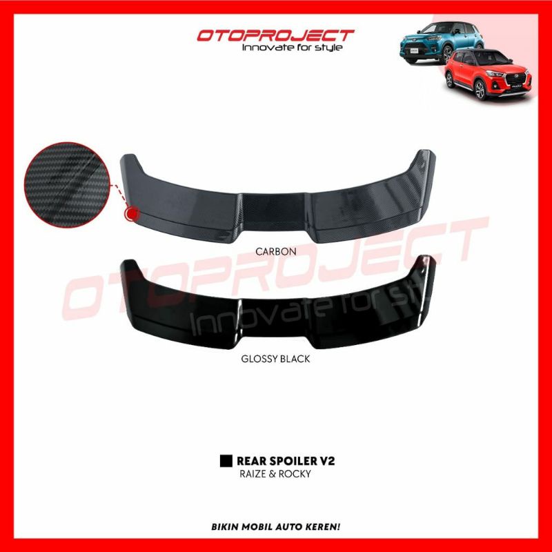 spoiler belakang raize rocky 2021 carbon & hitam otoproject