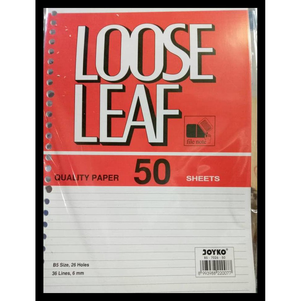 

Kertas Loose Leaf B5 Isi Binder 26 Ring Joyko Murah Termurah