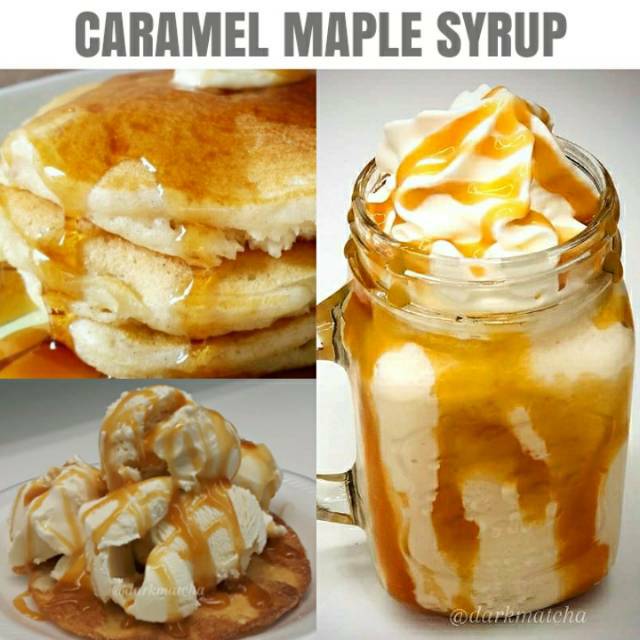 

Sirup caramel maple syrup karamel saus sauce pancake waffle kue minuman topping hiasan perisa halal