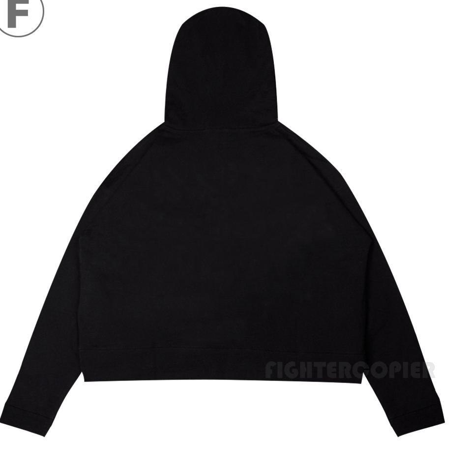 Harga TERMURAAH.. CROP HOODIE OVERSIZED BASIC BLACK PREMIUM QUALITY SWEATER HOODIE CROP POLOS HITAM 