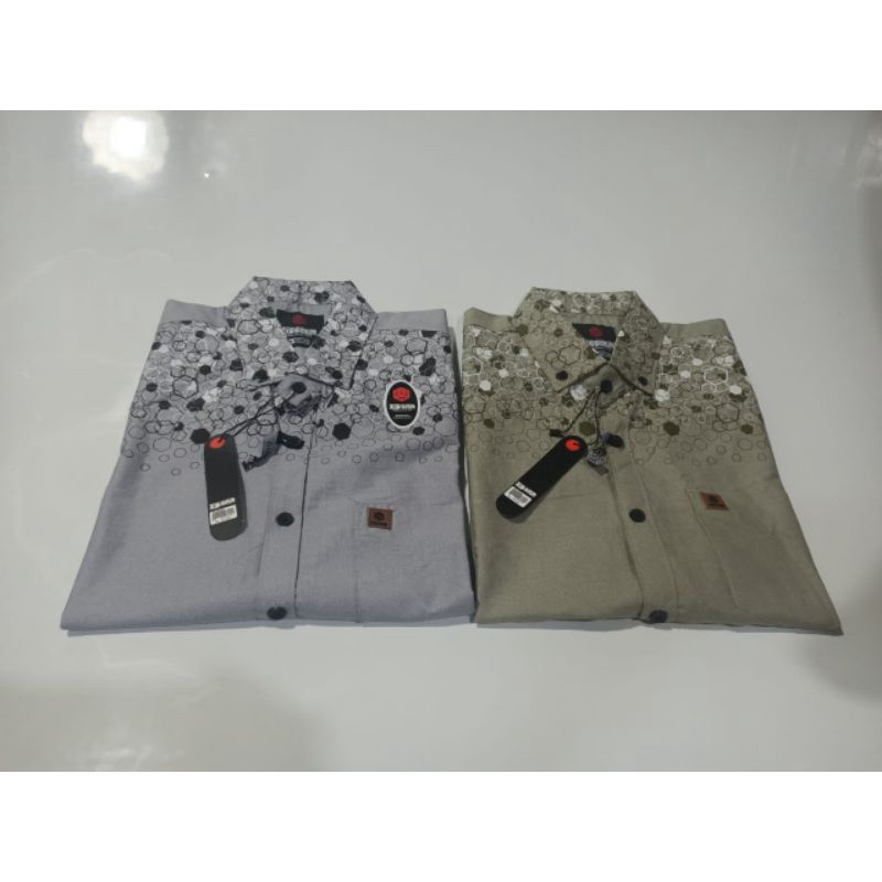 Kemeja zid denim  motif kualitas premium