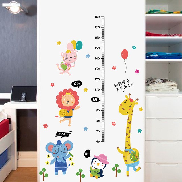 Reliza Wall Sticker Pengukur Tinggi Badan Animal Jerapah Stiker Dinding LDR8382