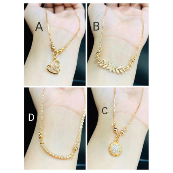 Ramk23. Kalung xuping wanita lapis emas dgn mata zircon ukuran 45 cm model koye