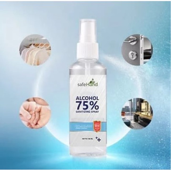 Hand Sanitizer 100ml Antiseptik Spray - Alcohol Bottle Spray 75%