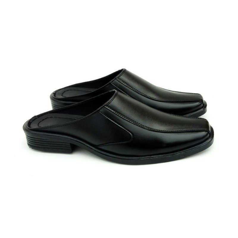 SEPATU PANTOFEL SANDAL SLOP FULL HITAM POLOS KULIT BLACK KERJA TRANING PRIA FORMAL VANTOFEL MURAH