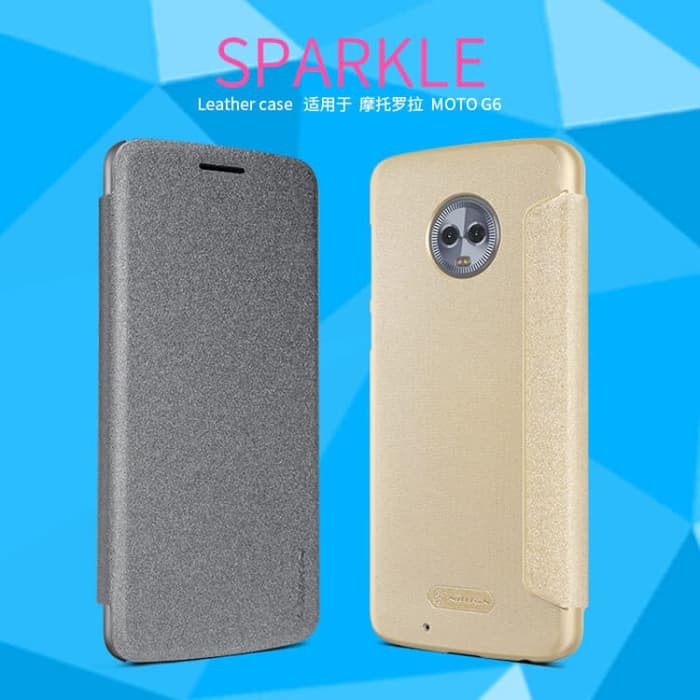 Motorola Moto G6 Flip Cover NILLKIN Sparkle Case - Hitam