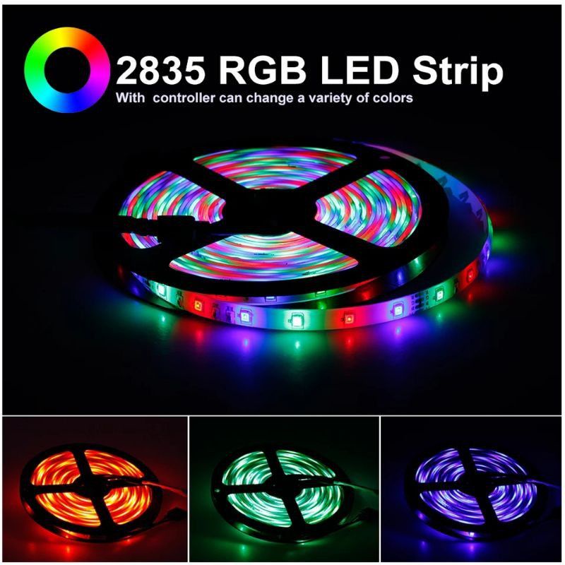 Paket LED strip 5m 10m RGB 3528 5050 Waterproof Non waterproof 5meter 10meter Indoor Outdoor Set Ledstrip Untuk luar maupun di Dalam ruangan Pariasi Mobil Cafe dll