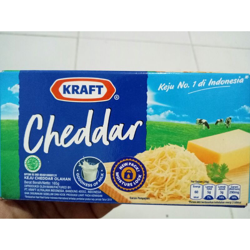 

Cheddar Kraft Keju Olahan Processed Cheese 165 Gram