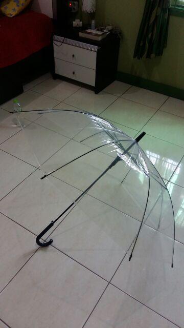 Payung Transparan Gagang Hitam Jamin Plastik Tebal Bening  Transparant Korea Japan High  Quality