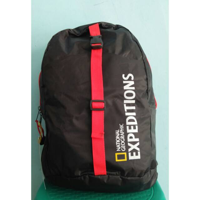 Tas Punggung Daypack Backpack Folding Bag Lipat Natgeo Hitam