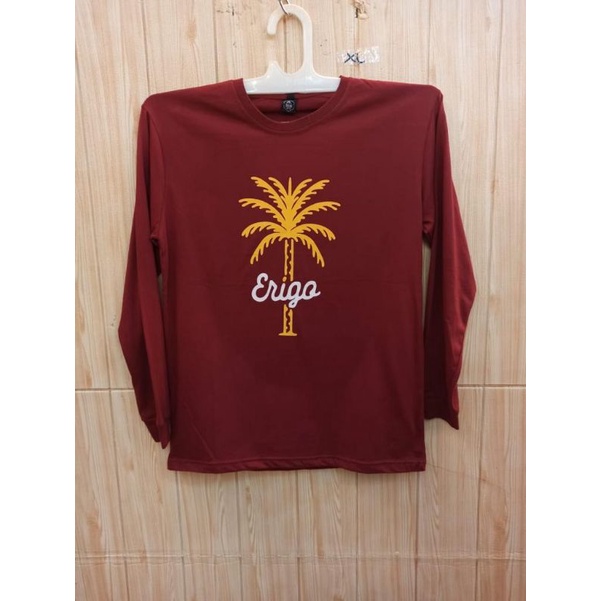 Kaos Lengan Panjang Merah Maroon pohon size L