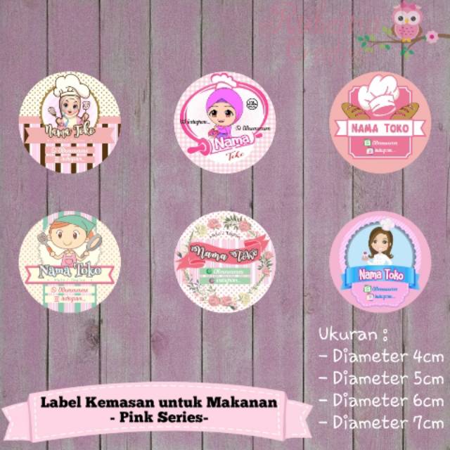 

(1 pack) Label Kemasan untuk Makanan - Pink Series