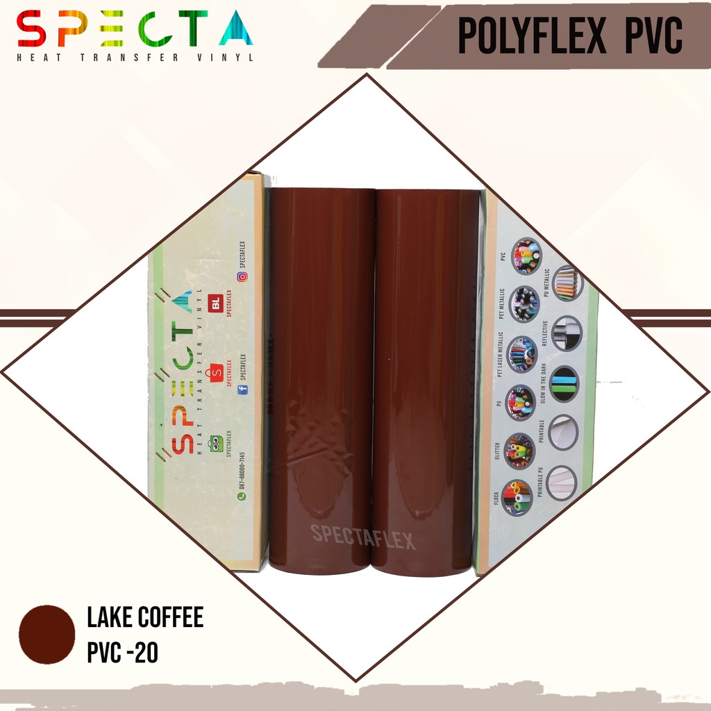 SPECTAFLEX POLYFLEX KOREA PVC-20 ROLL LAKE COFFE HTV VINYL - PVC HTV