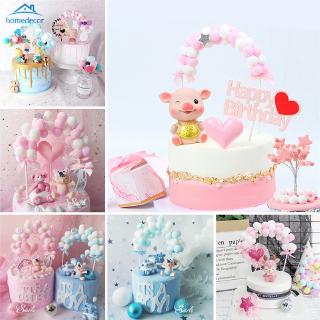  CAKE Topper Kue Bentuk Melengkung Warna  Biru Dan Pink  