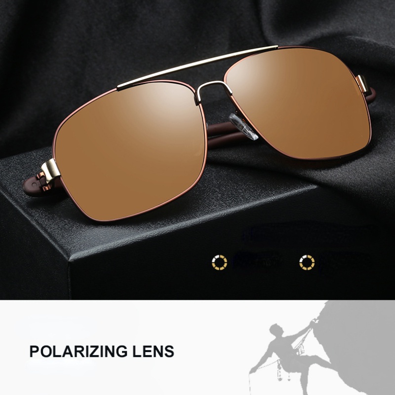 Kacamata Hitam Polarized Night Vision Dengan Frame Metal Untuk Pria Mengemudi