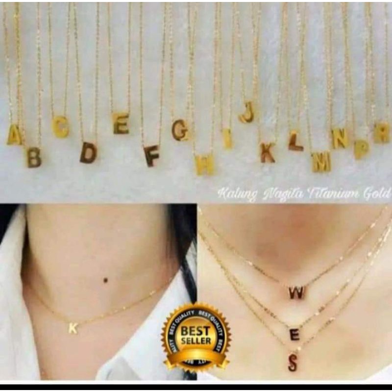 Kalung titanium huruf Nagita