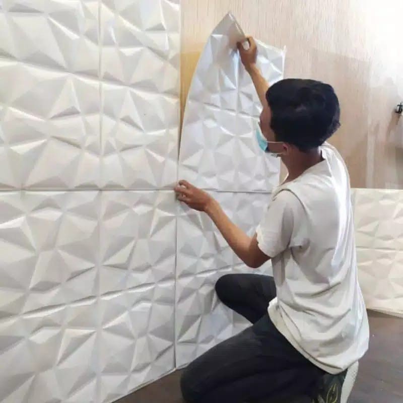 WALLPAPER FOAM 3D STICKER DIAMOND 70CMX70CM WALLPAPER DINDING-4