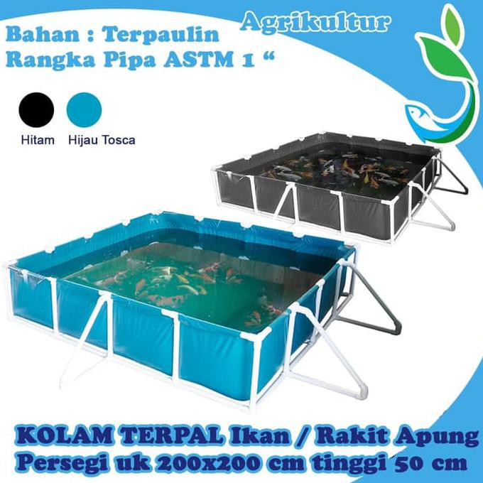 Kolam Terpal Knock Down Persegi 200x200x50cm Pengganti Kolam Fiber Shopee Indonesia