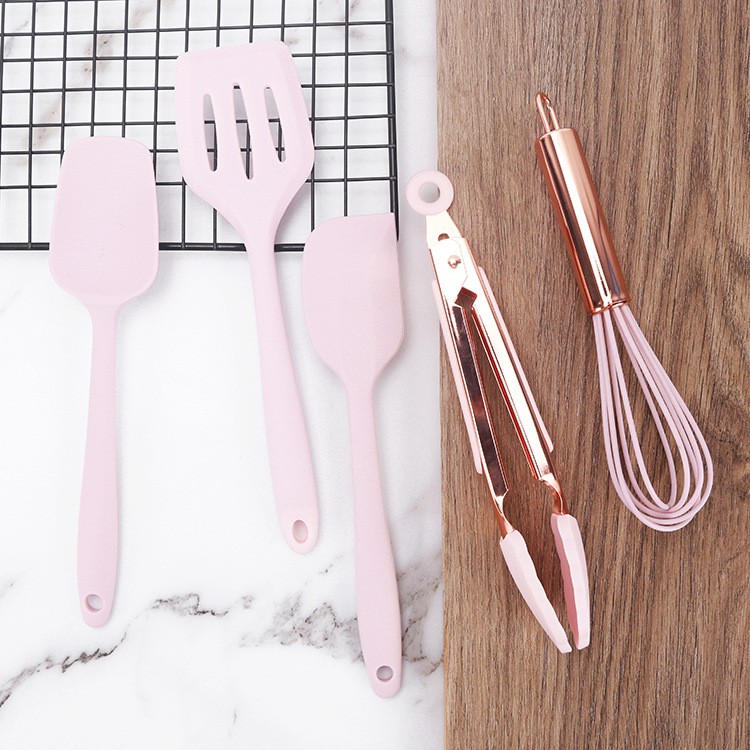 MINI SPATULA SET ROSEGOLD 5 PCS SUTIL SILIKON SET SPATULA SET