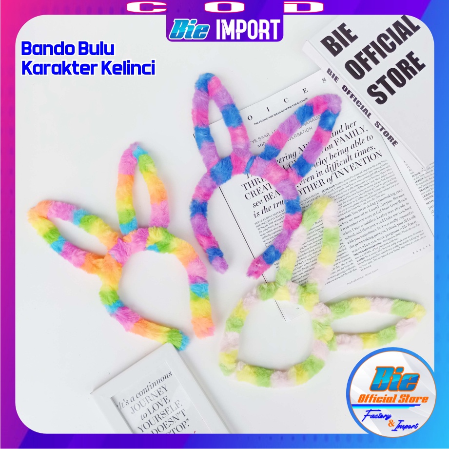 Bando Bulu Bunny Rainbow Impor Best Seller