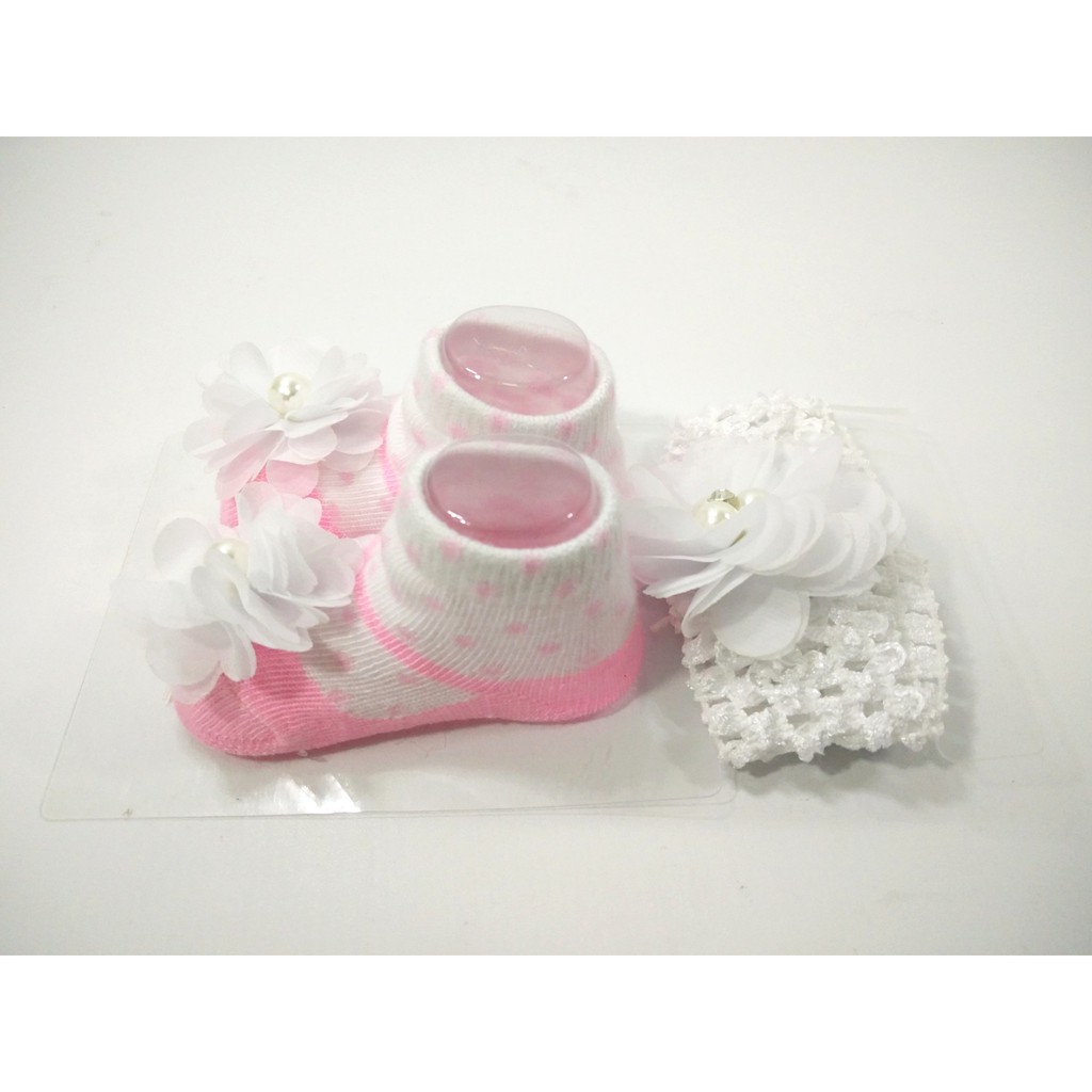 Bando Headband Bayi Set dengan Kaos Kaki Bayi | Bandana Bayi