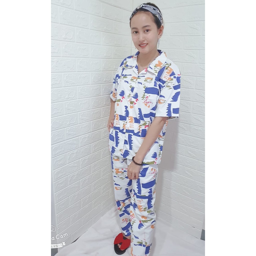 Set Nagita / Daily Set Piyama CP & PP Fit XL-Navy CP