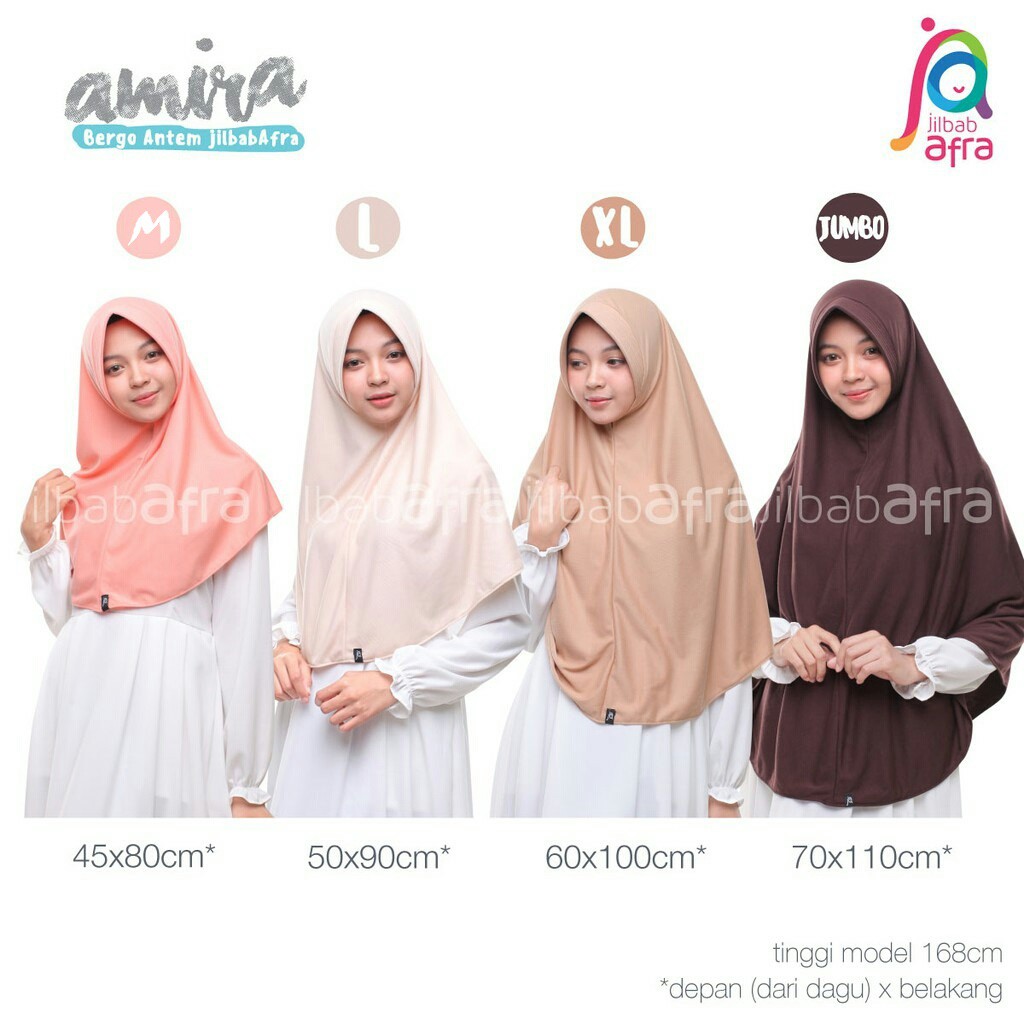 Jilbab Instan Murah Wanita Dewasa Bergo Antem Afra Anti Tembem Jumbo