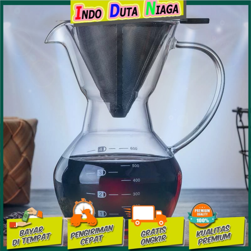 LOULONG Coffee Maker Pot V60 Teko Kopi Barista + Filter - KT