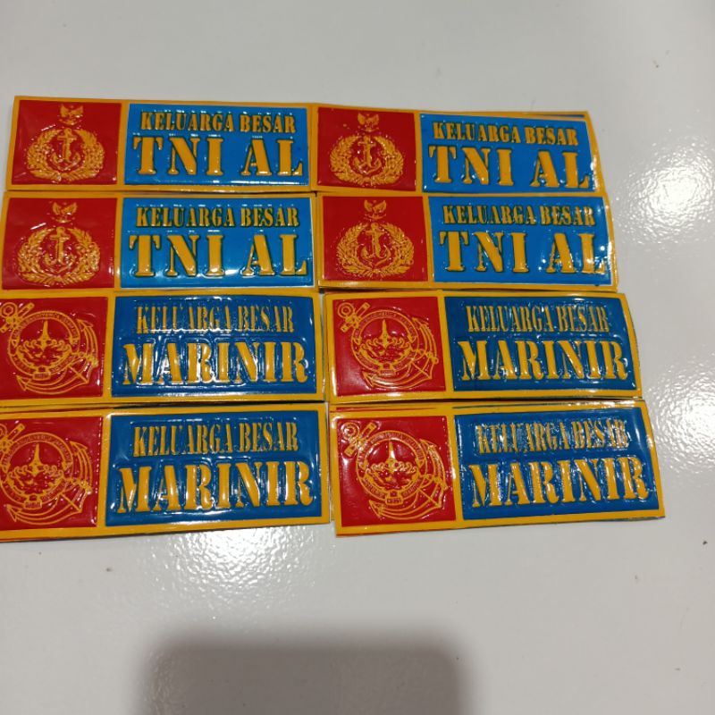 STIKER PLAT TNI_AL./MARINIR/MOBIL /MOTOR .KELUARGA BESAR