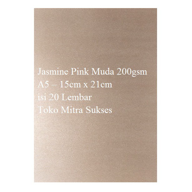 

Kertas Jasmine Pink A5 200gsm